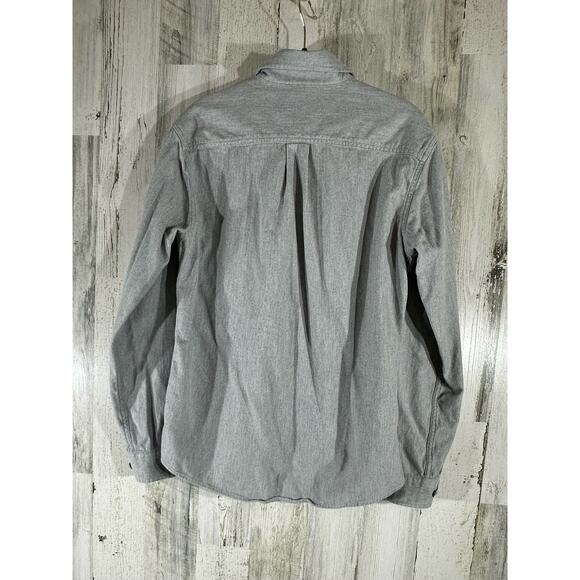 Eddie Bauer Mens Flannel Button Up Shirt Size Small Light Heather Gray - Picture 2 of 7